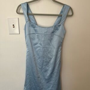 Elegant Light Blue Pepper Mayo Sleeveless Dress